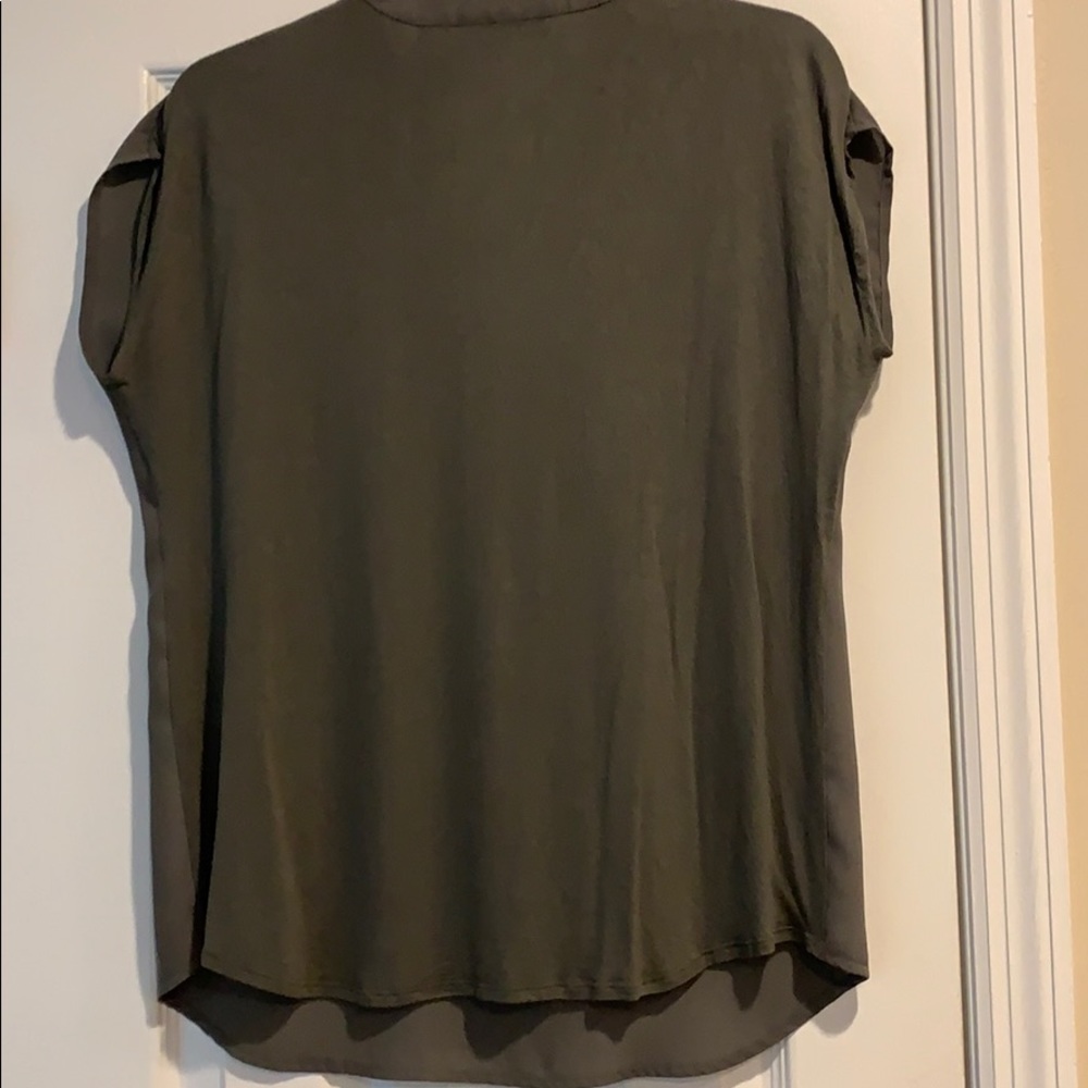INC v neck button pocket top. - Picture 3 of 5
